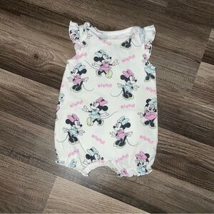 Disney Minnie Mouse White and Pink Baby One Piece